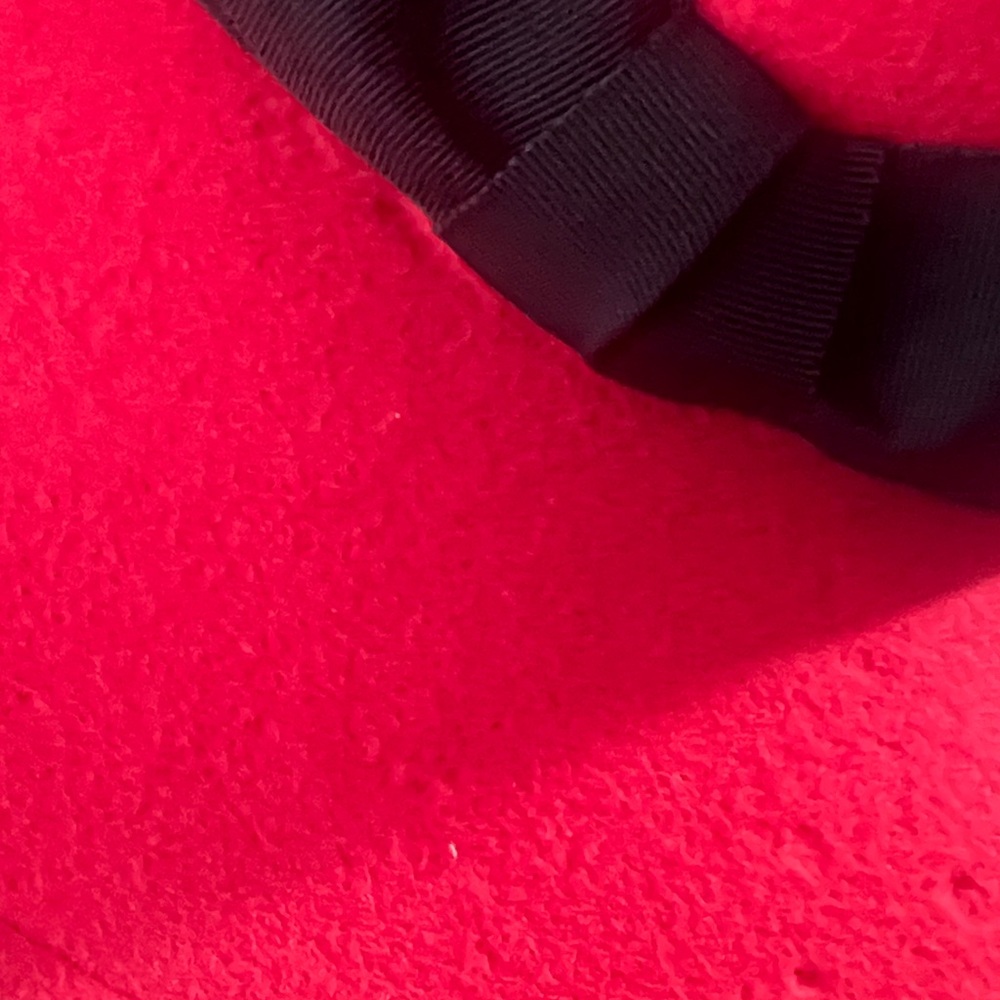 Vintage Halston Heritage Red Wide-Brim Fedora with Black Band - Picture 7 of 7